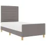 Estructura de cama Taupe 100x200 cm Tela by , Beds and slatted bases - Ref: Foro24-3344631, Price: 152,65 €, Discount: %