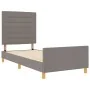 Estructura de cama Taupe 100x200 cm Tela by , Beds and slatted bases - Ref: Foro24-3344631, Price: 152,65 €, Discount: %
