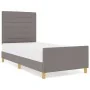 Estructura de cama Taupe 100x200 cm Tela by , Beds and slatted bases - Ref: Foro24-3344631, Price: 152,65 €, Discount: %