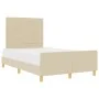 Estructura de Cama Crema 120x190 cm de Tela von , Betten und Lattenroste - Ref: Foro24-3344639, Preis: 196,15 €, Rabatt: %