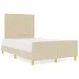 Estructura de Cama Crema 120x190 cm de Tela von , Betten und Lattenroste - Ref: Foro24-3344639, Preis: 196,15 €, Rabatt: %