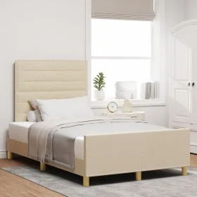 Estructura de Cama Crema 120x200 cm Tela
