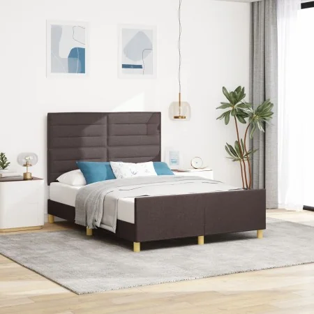 Estructura de Cama de Tela Marrón Oscuro 140x190 cm | Foro24.es | Tu tienda online para hogar, jardín y más Foro24.es