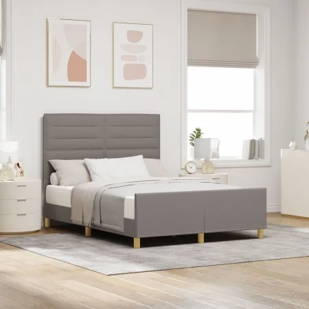 Marco de Cama en Taupe, 140x200 cm de Tela by , Beds and slatted bases - Ref: Foro24-3344659, Price: 238,15 €, Discount: %