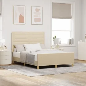 Estructura de Cama Crema 140x200 cm Tela