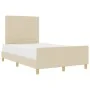 Estructura de Cama Crema 140x200 cm Tela by , Beds and slatted bases - Ref: Foro24-3344660, Price: 225,92 €, Discount: %
