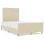 Estructura de Cama Crema 140x200 cm Tela by , Beds and slatted bases - Ref: Foro24-3344660, Price: 225,92 €, Discount: %