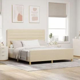 Cama en color crema - 180x200 cm de tela
