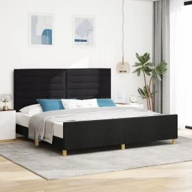 Estructura de Cama de Tela Negra 200x200 cm