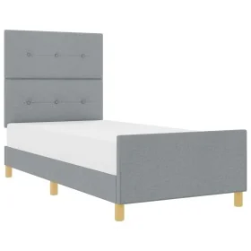Estructura de Cama Gris Claro 90x200 cm Tela de , Camas y somieres - Ref: Foro24-3344697, Precio: 148,84 €, Descuento: %