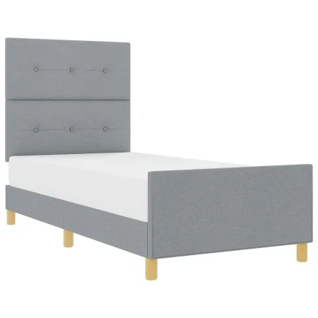 Estructura de Cama Gris Claro 90x200 cm Tela de , Camas y somieres - Ref: Foro24-3344697, Precio: 148,84 €, Descuento: %