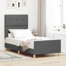 Cama Estructura Gris Oscuro 90x200 cm de Tela