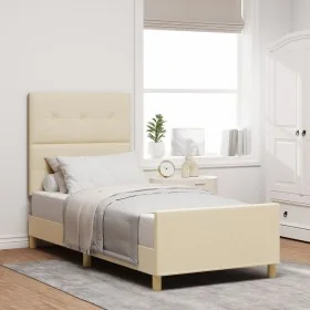 Estructura de Cama Crema 90x200 cm Tela