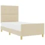 Estructura de Cama Crema 90x200 cm Tela by , Beds and slatted bases - Ref: Foro24-3344702, Price: 149,83 €, Discount: %