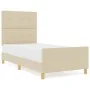 Estructura de Cama Crema 90x200 cm Tela by , Beds and slatted bases - Ref: Foro24-3344702, Price: 149,83 €, Discount: %