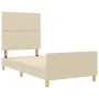 Estructura de Cama Crema 90x200 cm Tela by , Beds and slatted bases - Ref: Foro24-3344702, Price: 149,83 €, Discount: %