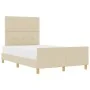 Cama en Crema, 120x190 cm, Hecha de Tela de , Camas y somieres - Ref: Foro24-3344716, Precio: 188,97 €, Descuento: %