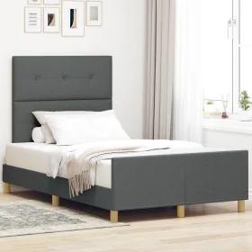 Estructura de Cama Gris Oscuro 120x200 cm Tela by , Beds and slatted bases - Ref: Foro24-3344719, Price: 172,07 €, Discount: %
