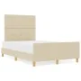 Estructura de Cama Crema 120x200 cm de Tela by , Beds and slatted bases - Ref: Foro24-3344723, Price: 187,42 €, Discount: %