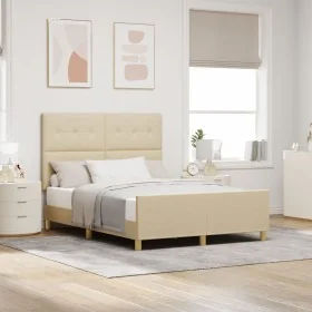 Estructura de Cama Crema 140x200 cm Tela