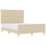 Estructura de Cama Crema 140x200 cm Tela | Foro24.es | Tu tienda online para hogar, jardín y más Foro24.es