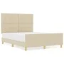 Estructura de Cama Crema 140x200 cm Tela | Foro24.es | Tu tienda online para hogar, jardín y más Foro24.es