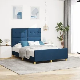 Marco de Cama Azul 140x200 cm de Tela