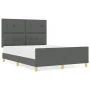 Estructura de cama Gris oscuro 160x200 cm Tela de , Camas y somieres - Ref: Foro24-3344740, Precio: 245,91 €, Descuento: %