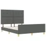 Estructura de cama Gris oscuro 160x200 cm Tela de , Camas y somieres - Ref: Foro24-3344740, Precio: 245,91 €, Descuento: %