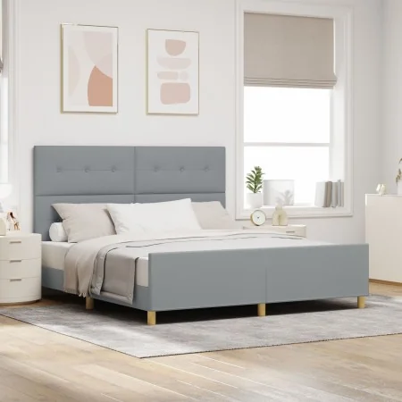 Estructura de Cama Gris Claro 180x200 cm Tela | Foro24.es | Tu tienda online para hogar, jardín y más Foro24.es