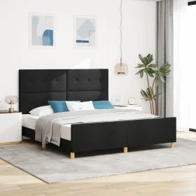 Estructura de Cama Negra 180x200 cm de Tela