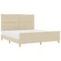 Estructura de Cama Crema 180x200 cm Tela by , Beds and slatted bases - Ref: Foro24-3344751, Price: 274,49 €, Discount: %