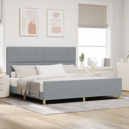 Estructura de Cama Gris Claro 200x200 cm Tela de , Camas y somieres - Ref: Foro24-3344753, Precio: 270,17 €, Descuento: %