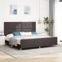 Estructura de cama en marrón oscuro 200x200 cm de tela | Foro24.es | Tu tienda online para hogar, jardín y más Foro24.es