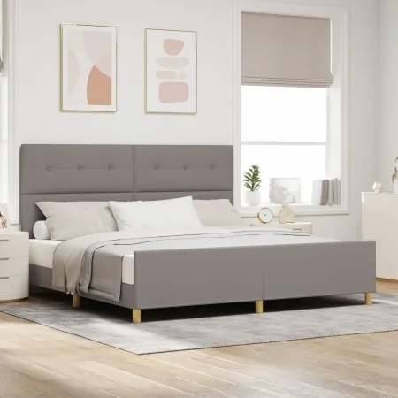 Cama de Tela Taupe 200x200 cm de , Camas y somieres - Ref: Foro24-3344757, Precio: 271,98 €, Descuento: %