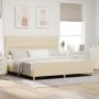 Cama Crema 200x200 cm en Tela by , Beds and slatted bases - Ref: Foro24-3344758, Price: 269,12 €, Discount: %
