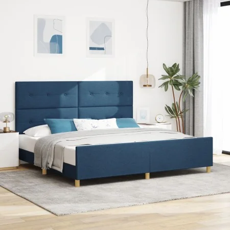 Estructura de Cama Azul 200x200 cm de Tela | Foro24.es | Tu tienda online para hogar, jardín y más Foro24.es