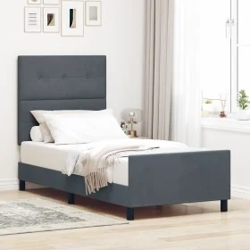 Marco de Cama Gris Oscuro 90x200 cm Terciopelo