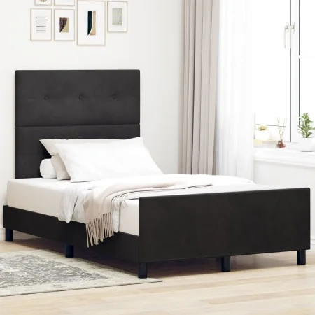 Marco de Cama Negro 120x190 cm Terciopelo de , Camas y somieres - Ref: Foro24-3344929, Precio: 180,50 €, Descuento: %