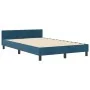 Cama Azul Oscuro 120x190 cm Terciopelo by , Beds and slatted bases - Ref: Foro24-3344931, Price: 189,24 €, Discount: %