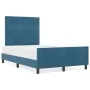 Cama Azul Oscuro 120x190 cm Terciopelo by , Beds and slatted bases - Ref: Foro24-3344931, Price: 189,24 €, Discount: %