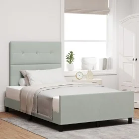 Estructura de Cama de Terciopelo Gris Claro 120x200 cm by , Beds and slatted bases - Ref: Foro24-3344933, Price: 182,94 €, Di...