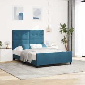 Estructura de Cama Azul Oscuro 140x200 cm