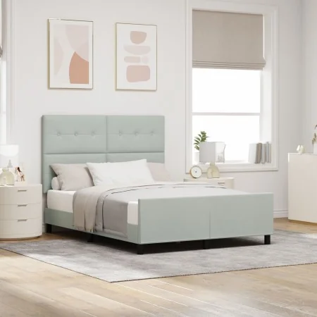 Cama Gris Claro 160x200 cm Terciopelo | Foro24.es | Tu tienda online para hogar, jardín y más Foro24.es