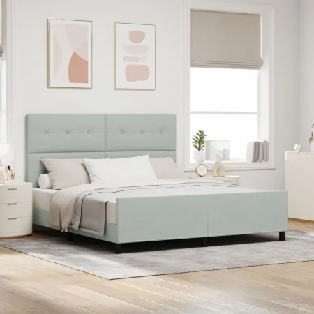 Estructura de Cama Gris Claro 180x200 cm Terciopelo de , Camas y somieres - Ref: Foro24-3344957, Precio: 263,85 €, Descuento: %