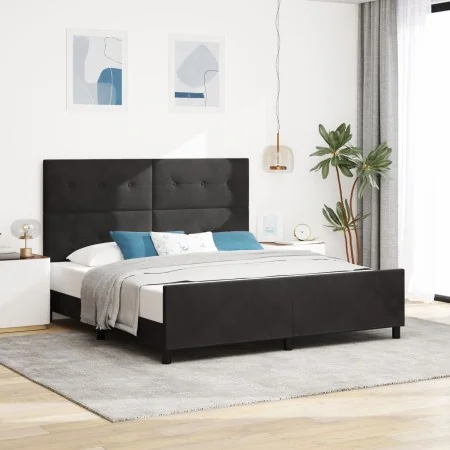 Estructura de Cama de Terciopelo Negro 180x200 cm by , Beds and slatted bases - Ref: Foro24-3344959, Price: 261,76 €, Discoun...