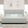 Estructura de cama Gris Claro 200x200 cm Terciopelo de , Camas y somieres - Ref: Foro24-3344963, Precio: 271,57 €, Descuento: %
