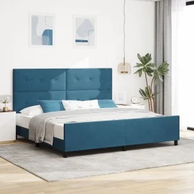 Cama Azul Oscuro 200x200 cm Terciopelo