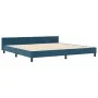 Cama Azul Oscuro 200x200 cm Terciopelo by , Beds and slatted bases - Ref: Foro24-3344967, Price: 275,48 €, Discount: %