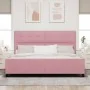 Estructura de Cama Rosa 200x200 cm Terciopelo de , Camas y somieres - Ref: Foro24-3344968, Precio: 256,10 €, Descuento: %